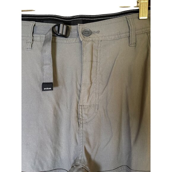 prAna Mens O/S Stretch Zion Pant II Relaxed Fit Gray Cargo Hiking Snap Pants - Picture 6 of 10